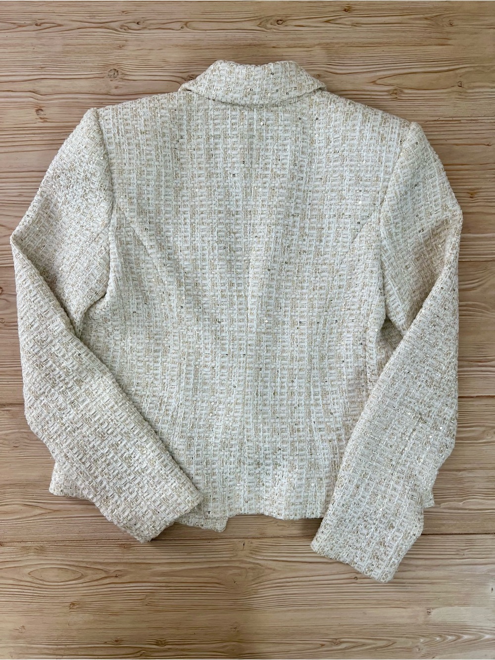 ’Agence Brooke Ivory Metallic Tweed Double Breasted Blazer 4 - Picture 7 of 9